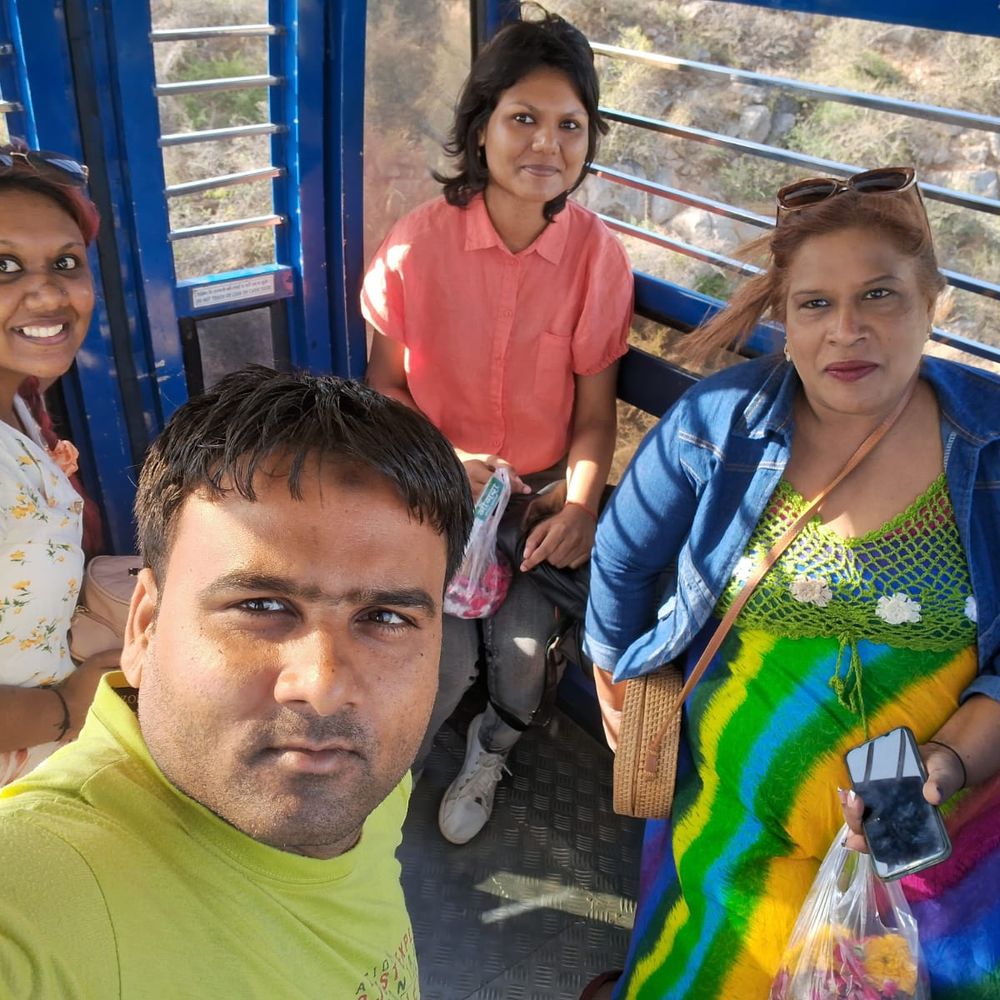 Dilshad with travellers