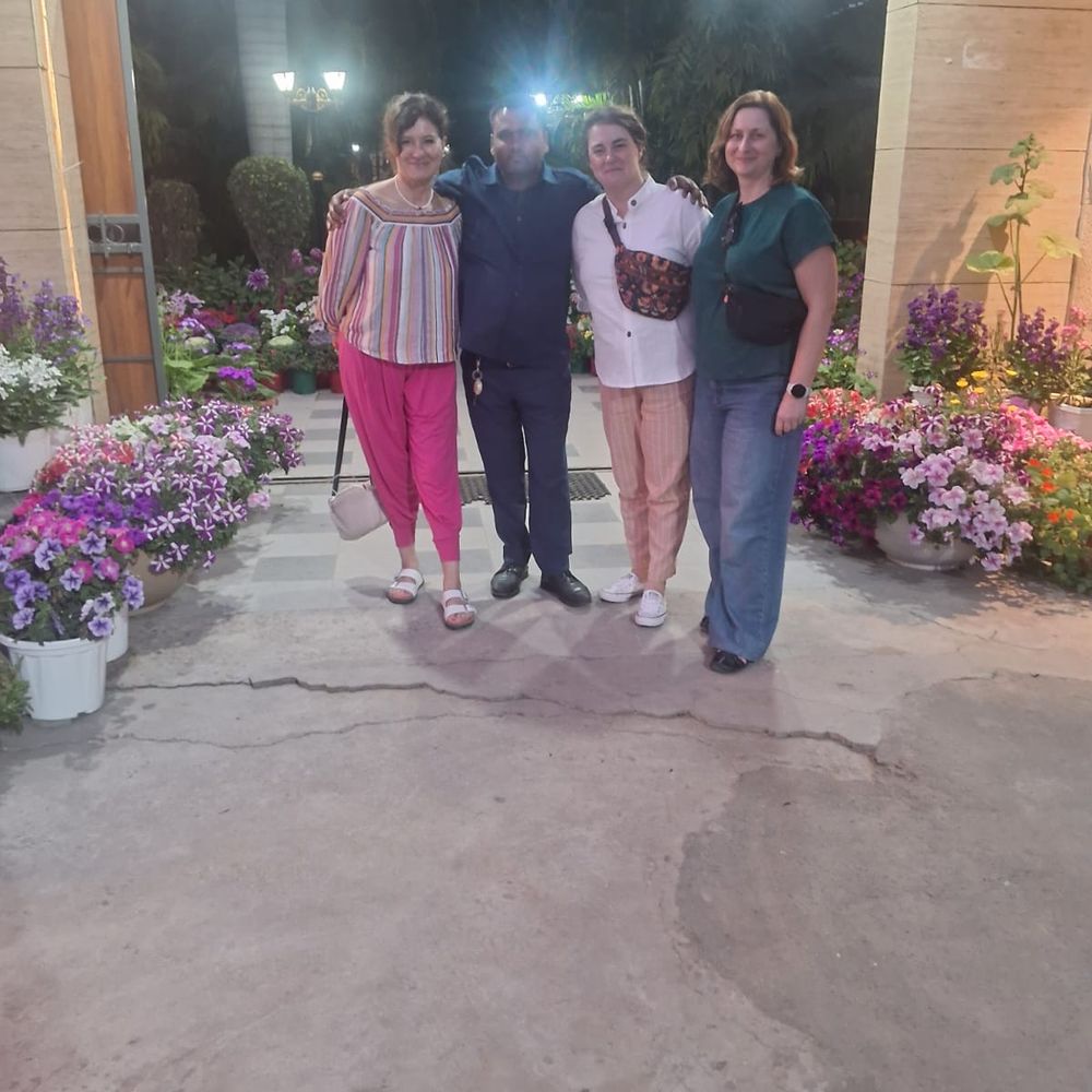 Dilshad with travellers