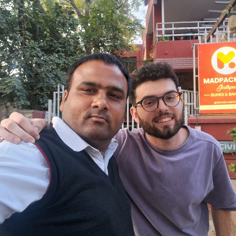 Dilshad with travellers