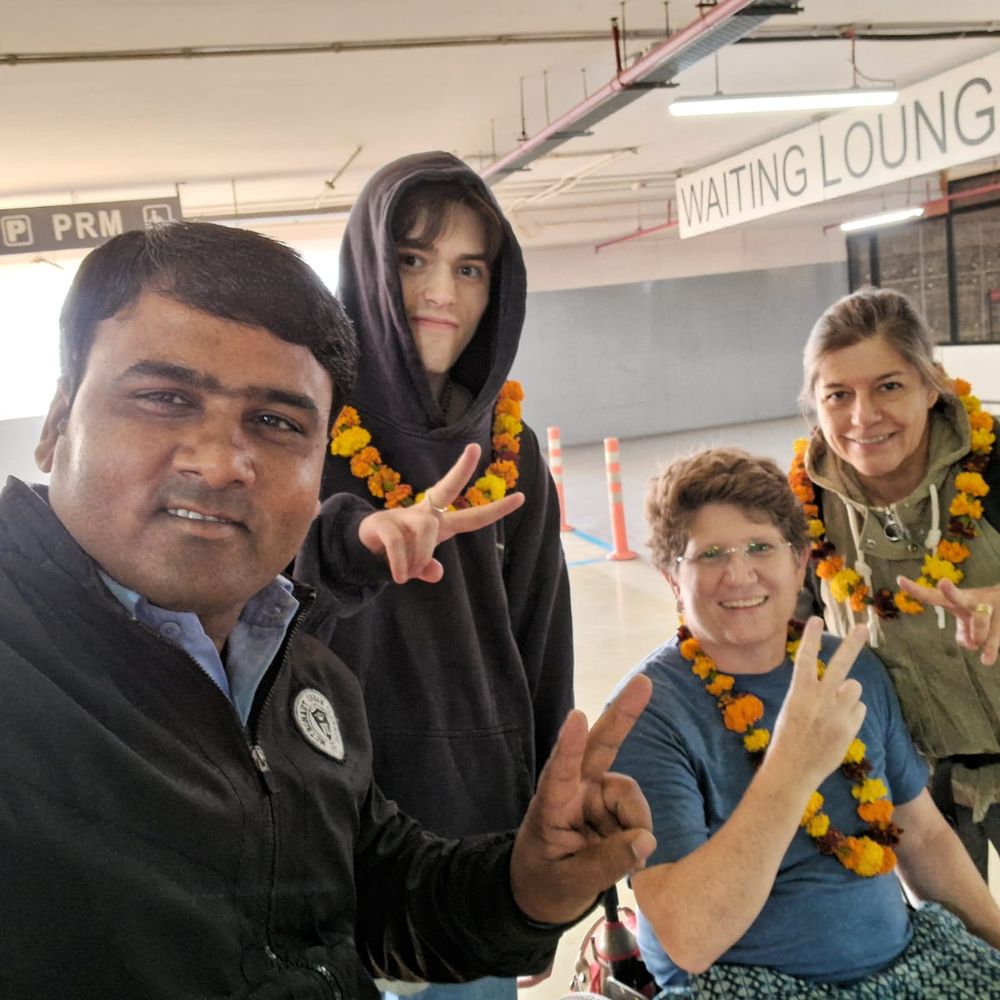 Dilshad with travellers