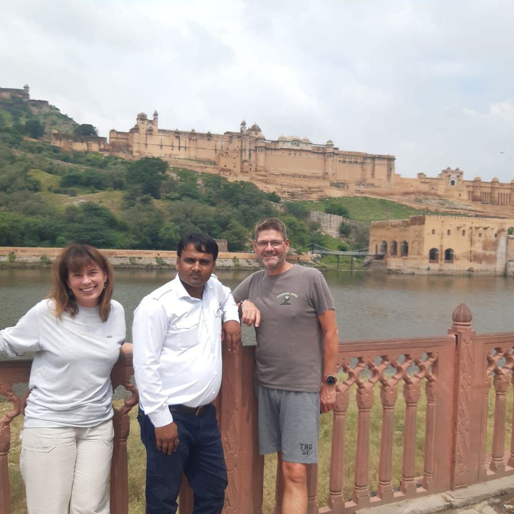 Dilshad with travellers