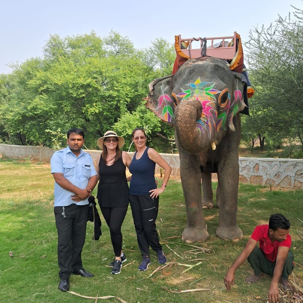 Dilshad with travellers