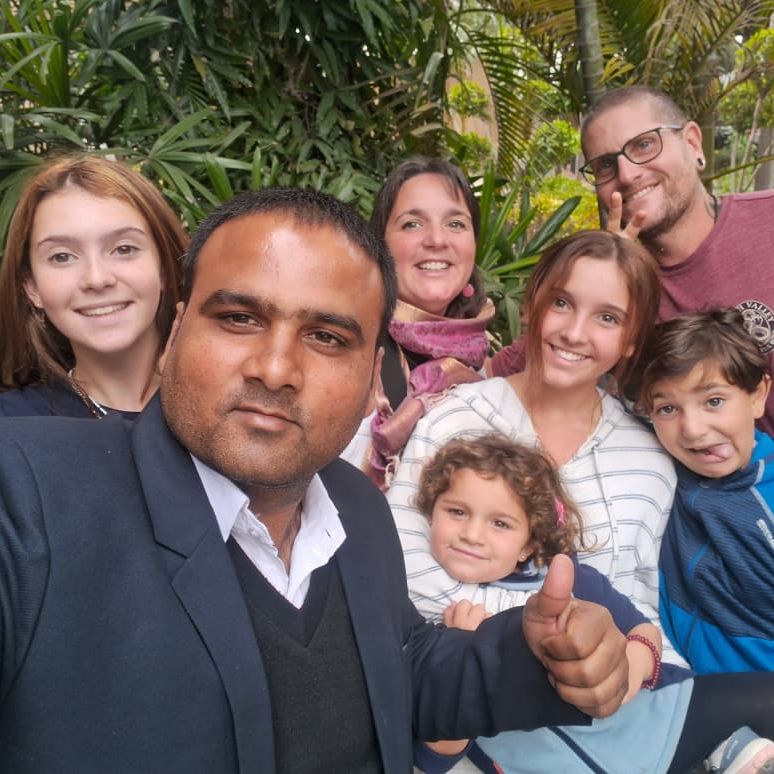 Dilshad with travellers